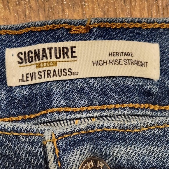 LEVI'S SIGNATURE Heritage High-Rise Straight Women's Jeans - Sz 16 - Picture 6 of 7